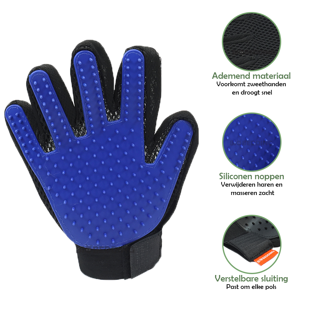 Handschoen Vachtverzorging - Blauw