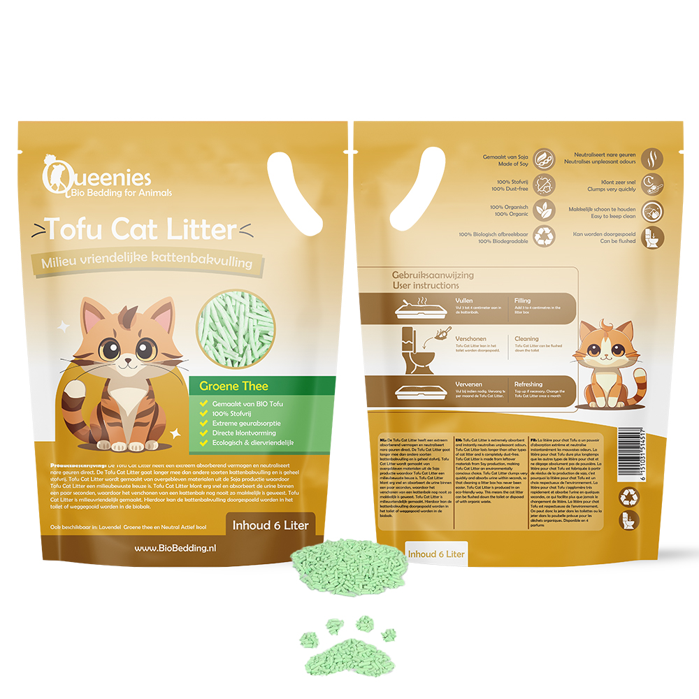 Kattenbakvulling groene thee