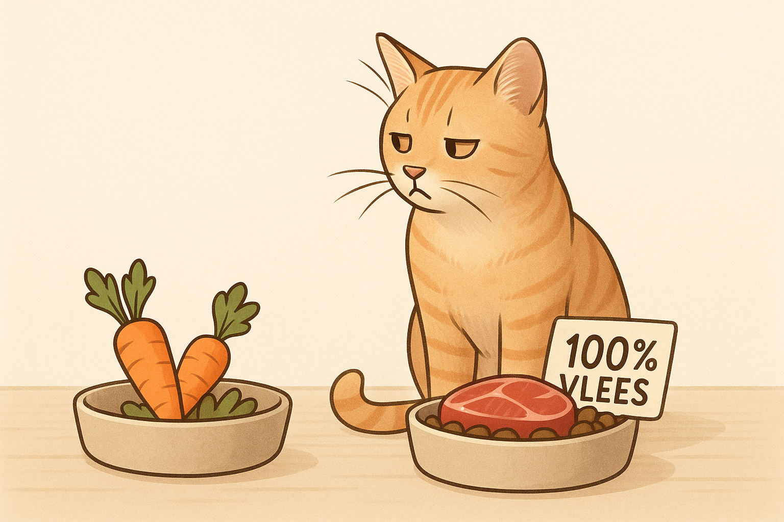 Waarom je kat geen vegetariër kan worden