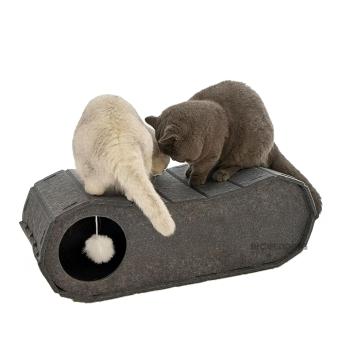 Kattenmand tunnelvorm 70 cm met hangend balletje