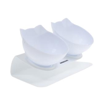 Ergonomische kattenvoerbak wit ontwerp