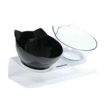Moderne kattenvoerbak in zwart