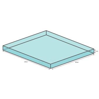 HabiTerra plateau van gehard glas met ABS frame