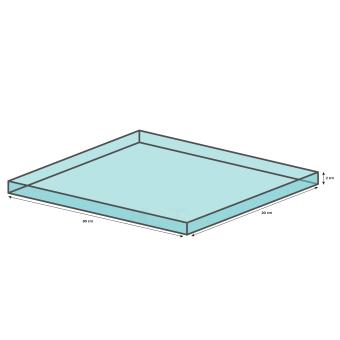 HabiTerra plateau van gehard glas met ABS frame