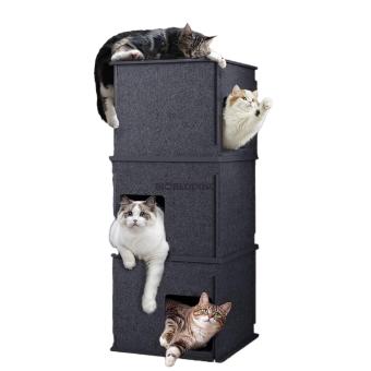 Kattentoren XL 43×43×100 cm met drie verdiepingen voor katten