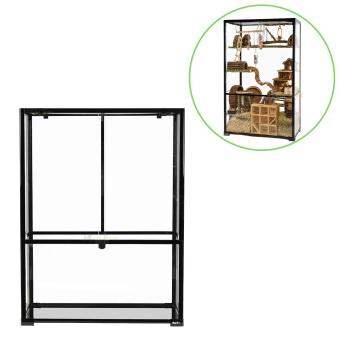 Extra hoog glazen terrarium voor gerbils en degoes