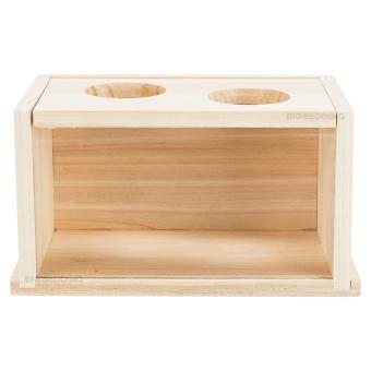 Natuurlijk houten zandbad voor kleine knaagdieren
