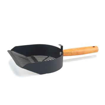 Kattenbakschep met houten handvat