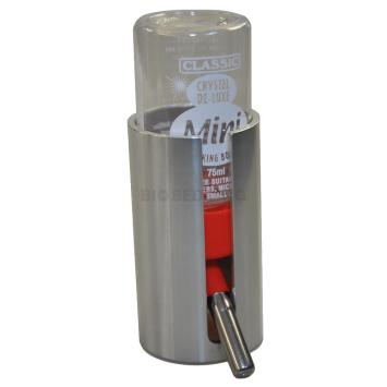 Overzicht van aluminium drinkfleshouder met 75 ml en 150 ml flessen