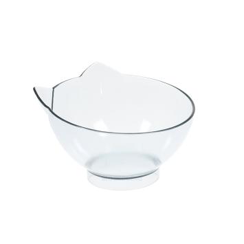 Bovenaanzicht transparante katten voerbak 350 ml