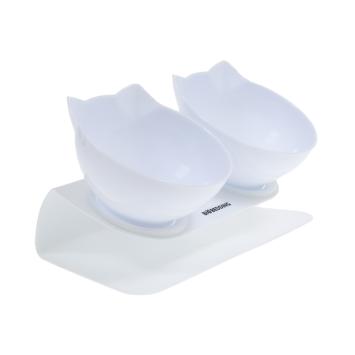 Ergonomische kattenvoerbak wit ontwerp