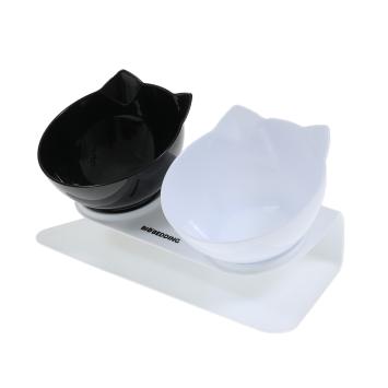 Ergonomische kattenvoerbak zwart wit design
