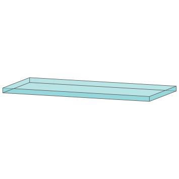 Glazen terrarium plateau met ABS frame