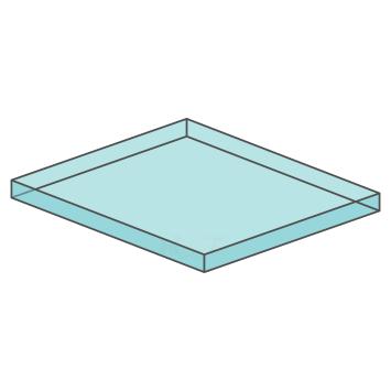Glazen terrarium plateau met opstaande rand