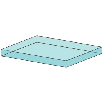 Glazen terrarium plateau met ABS frame