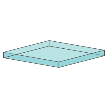 Glazen terrarium plateau met ABS frame