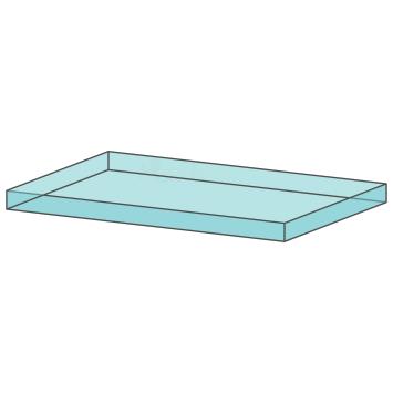 Glazen terrarium plateau met ABS frame