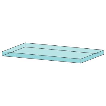 Glazen terrarium plateau met ABS frame