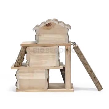 Multifunctioneel knaagdierhuis van hout – hamsterscaping speelhuis