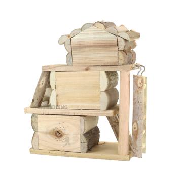 Multifunctioneel knaagdierhuis van hout – hamsterscaping speelhuis