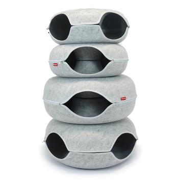 Kattenhuis Cosy Donut Lichtgrijs 50 cm openingen
