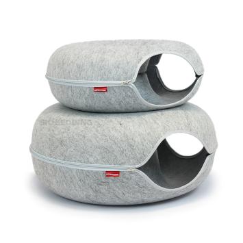 Kattenbed Cosy Donut Lichtgrijs 50 cm 2 deuren