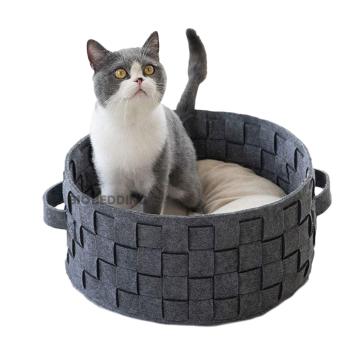 Ronde kattenmand met kussen