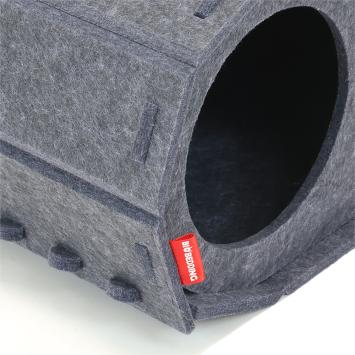 Moderne katten tunnelmand met speeltje voor actief spel