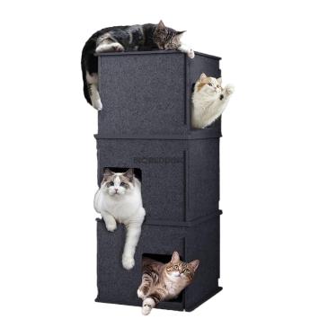 Kattentoren XL 43×43×100 cm met drie verdiepingen voor katten