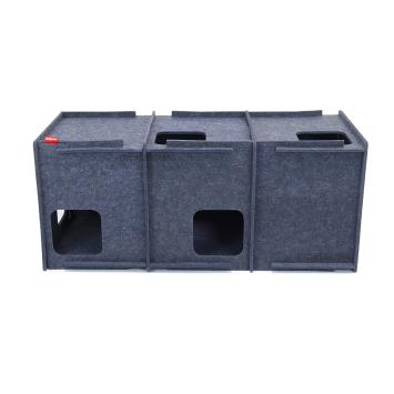 Donkergrijze kattentoren van stevig vilt