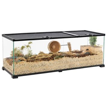 Reptielen terrarium met tweedelig deksel