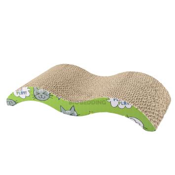 Golfvormige krabplank karton met catnip voor katten