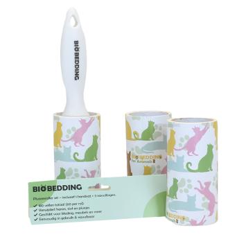 Bio Bedding pluizenrollers voor retailers – verkrijgbaar in wit, geel en roze