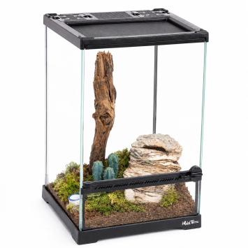 Glazen spinnen terrarium met openslaande deur