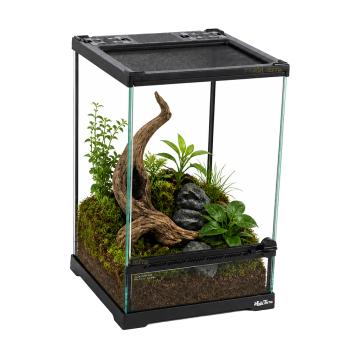 Glazen terrarium met frontdeur