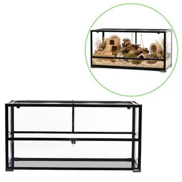 Glazen hamster terrarium met schuifruiten