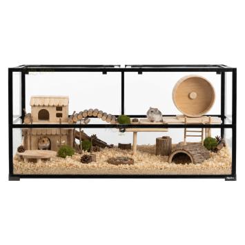 Goudhamster terrarium van glas