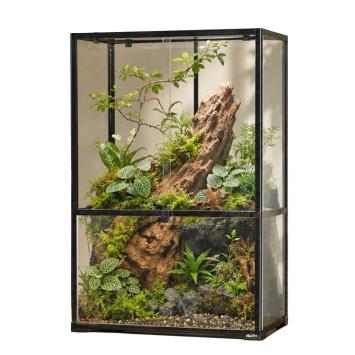 Knock Down gerbil terrarium van glas met zwarte profielen