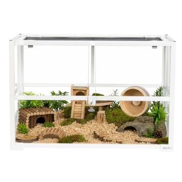 Wit hamster terrarium van glas
