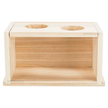 Natuurlijk houten zandbad voor kleine knaagdieren